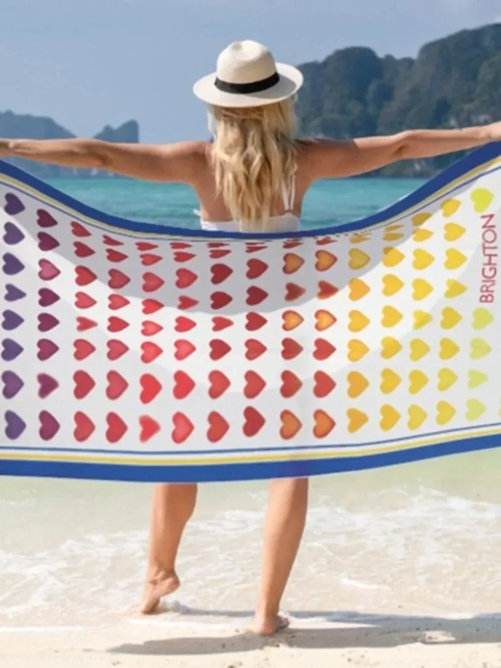 Brighton Ombré Hearts Beach Towel NWT
